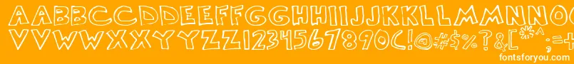 Scrawllege Font – White Fonts on Orange Background