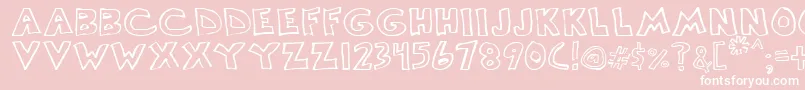 Scrawllege Font – White Fonts on Pink Background