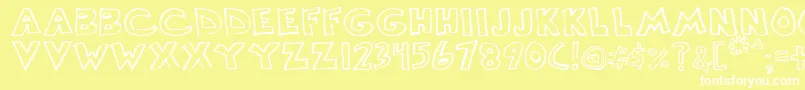 Scrawllege Font – White Fonts on Yellow Background