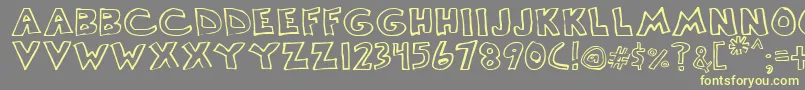 Scrawllege Font – Yellow Fonts on Gray Background