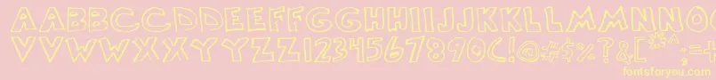 Scrawllege Font – Yellow Fonts on Pink Background