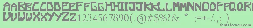 フォントValparaletra – 緑の背景に灰色の文字