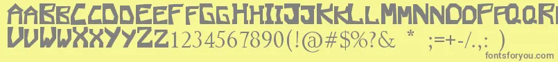 フォントValparaletra – 黄色の背景に灰色の文字