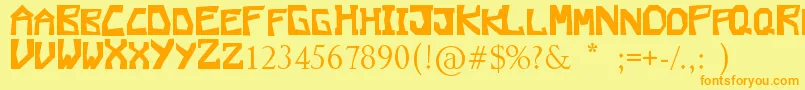 Valparaletra Font – Orange Fonts on Yellow Background