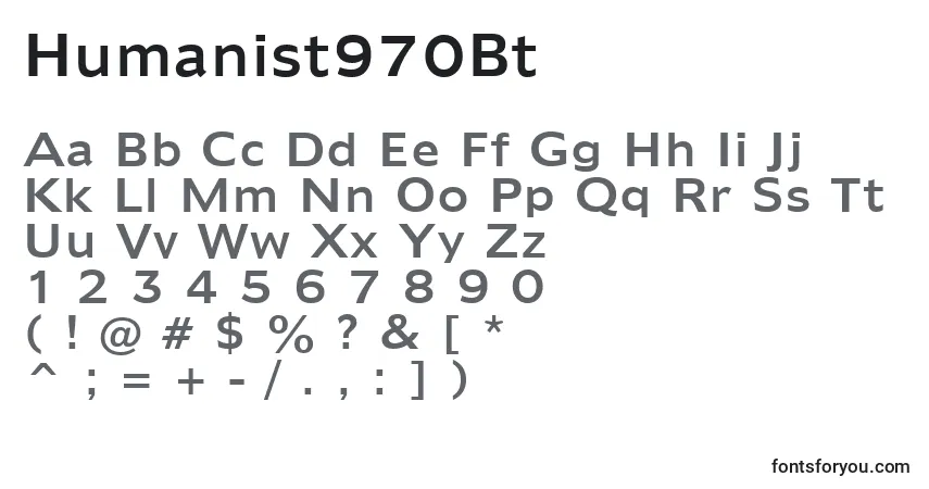 A fonte Humanist970Bt – alfabeto, números, caracteres especiais