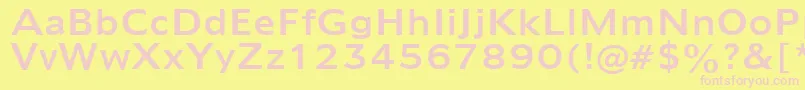Humanist970Bt-Schriftart – Rosa Schriften auf gelbem Hintergrund