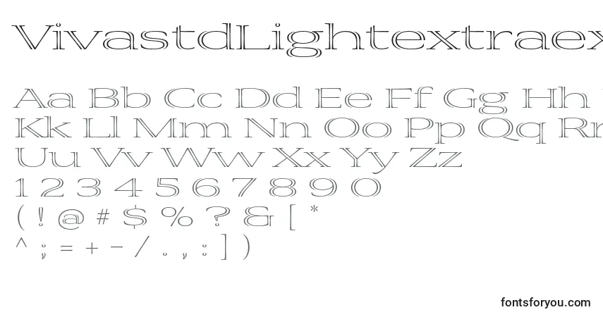 Czcionka VivastdLightextraextended – alfabet, cyfry, specjalne znaki