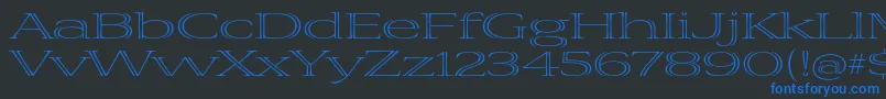 VivastdLightextraextended Font – Blue Fonts on Black Background