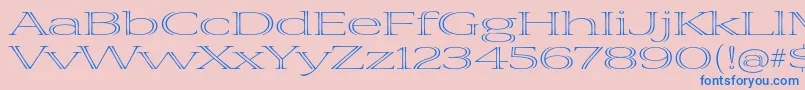 Fonte VivastdLightextraextended – fontes azuis em um fundo rosa