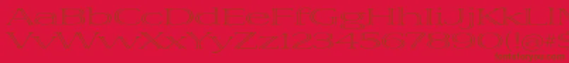 Fonte VivastdLightextraextended – fontes marrons em um fundo vermelho