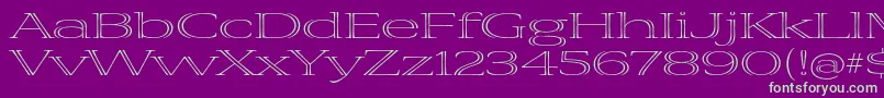 VivastdLightextraextended Font – Green Fonts on Purple Background