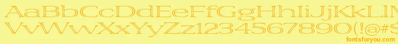 VivastdLightextraextended Font – Orange Fonts on Yellow Background