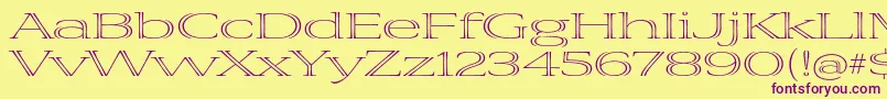 VivastdLightextraextended Font – Purple Fonts on Yellow Background