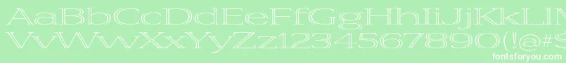 フォントVivastdLightextraextended – 緑の背景に白い文字