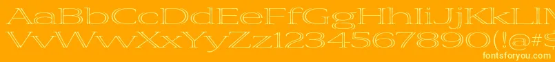 フォントVivastdLightextraextended – オレンジの背景に黄色の文字
