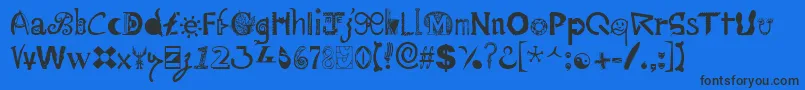 Mailart ffy Font – Black Fonts on Blue Background