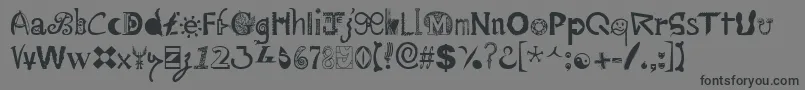 Mailart ffy-Schriftart – Schwarze Schriften auf grauem Hintergrund