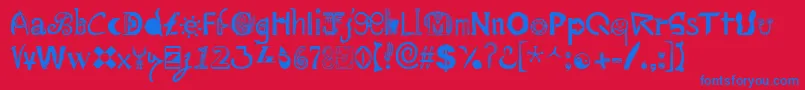 フォントMailart ffy – 赤い背景に青い文字