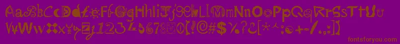 Mailart ffy-fontti – ruskeat fontit violetilla taustalla