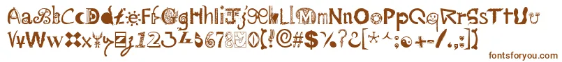 Mailart ffy-fontti – ruskeat fontit valkoisella taustalla