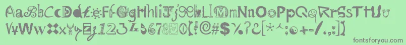 Mailart ffy Font – Gray Fonts on Green Background