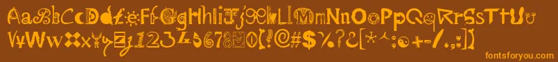 Mailart ffy Font – Orange Fonts on Brown Background