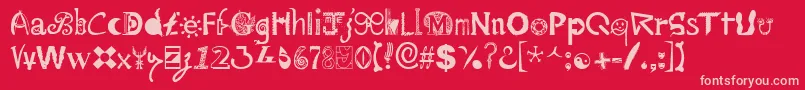 Mailart ffy Font – Pink Fonts on Red Background