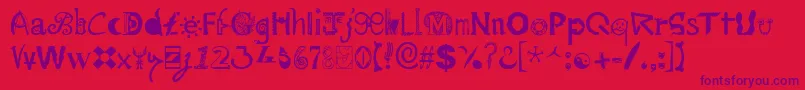 Mailart ffy Font – Purple Fonts on Red Background