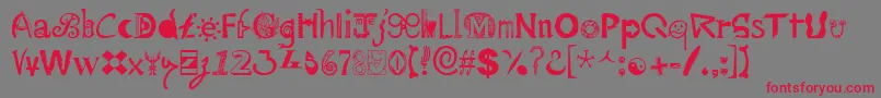 Mailart ffy-Schriftart – Rote Schriften auf grauem Hintergrund