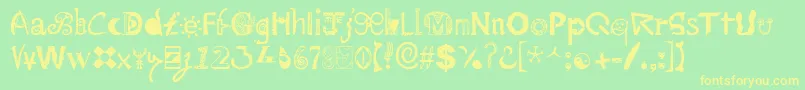 Mailart ffy Font – Yellow Fonts on Green Background