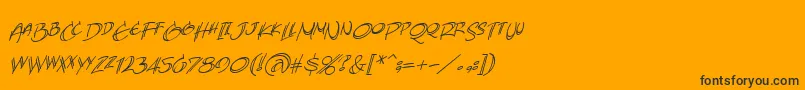 Fonte AtlandsketchesbbItal – fontes pretas em um fundo laranja