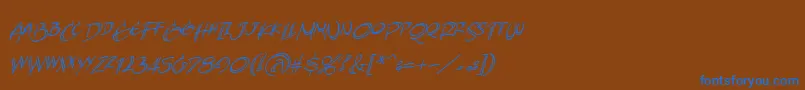 AtlandsketchesbbItal Font – Blue Fonts on Brown Background