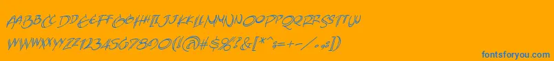 AtlandsketchesbbItal Font – Blue Fonts on Orange Background