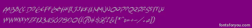 AtlandsketchesbbItal Font – Green Fonts on Purple Background