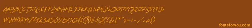 AtlandsketchesbbItal Font – Orange Fonts on Brown Background
