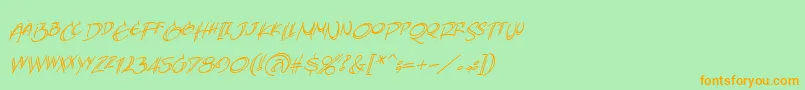 AtlandsketchesbbItal Font – Orange Fonts on Green Background