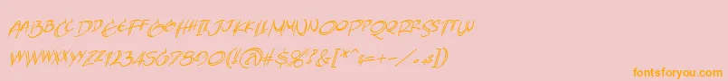 AtlandsketchesbbItal Font – Orange Fonts on Pink Background