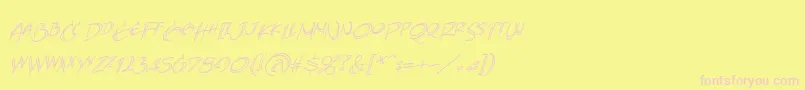 AtlandsketchesbbItal Font – Pink Fonts on Yellow Background