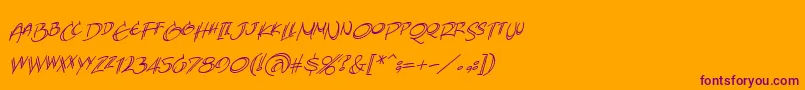 AtlandsketchesbbItal Font – Purple Fonts on Orange Background