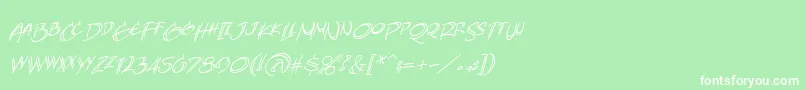 AtlandsketchesbbItal Font – White Fonts on Green Background
