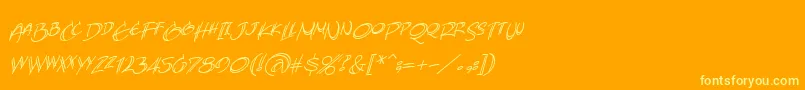 AtlandsketchesbbItal Font – Yellow Fonts on Orange Background