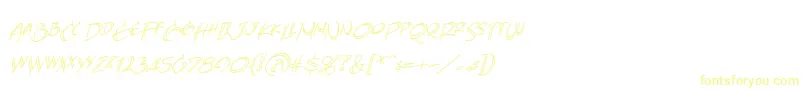 AtlandsketchesbbItal Font – Yellow Fonts on White Background