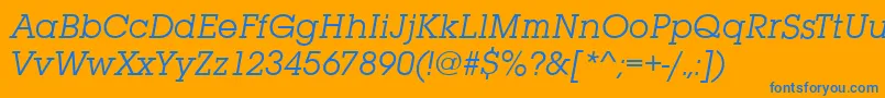 SquareserifItalic Font – Blue Fonts on Orange Background
