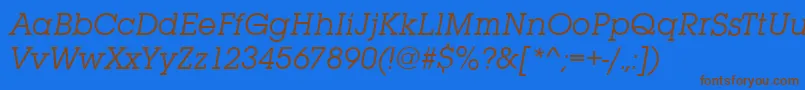SquareserifItalic Font – Brown Fonts on Blue Background