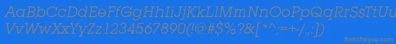 Czcionka SquareserifItalic – szare czcionki na niebieskim tle