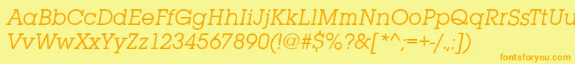 SquareserifItalic Font – Orange Fonts on Yellow Background