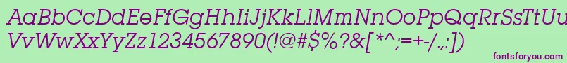 SquareserifItalic Font – Purple Fonts on Green Background