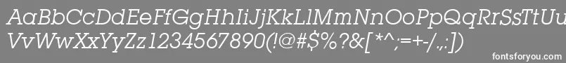 フォントSquareserifItalic – 灰色の背景に白い文字