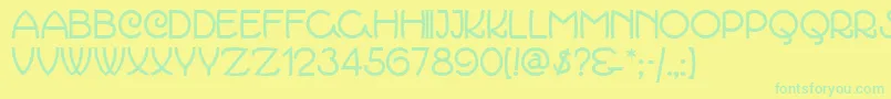 Czcionka Marchmadnessnf – zielone czcionki na żółtym tle