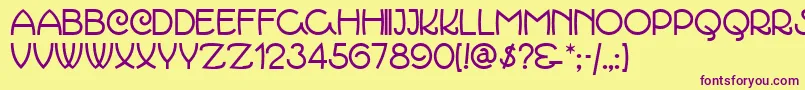 Marchmadnessnf Font – Purple Fonts on Yellow Background